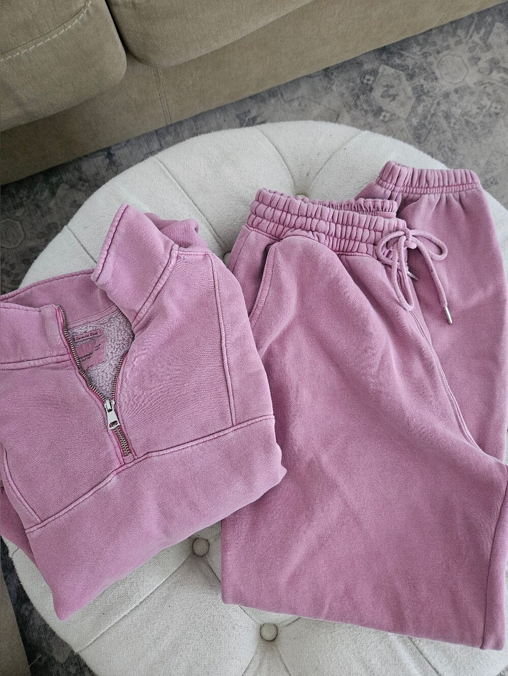 Abercrombie & Fitch Pink Half-Zip Sweatshirt & Jogger Set